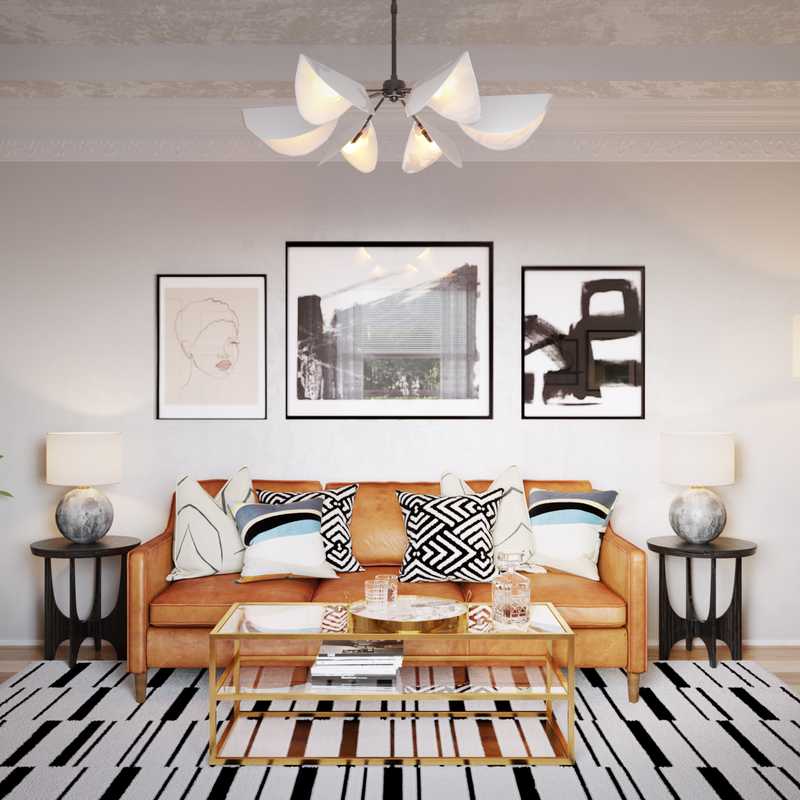 Contemporary, Modern, Midcentury Modern Living Room Design by Havenly Interior Designer Sheyna