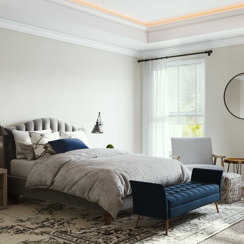 Industrial, Midcentury Modern Bedroom Design by Havenly Interior Designer Caitlin