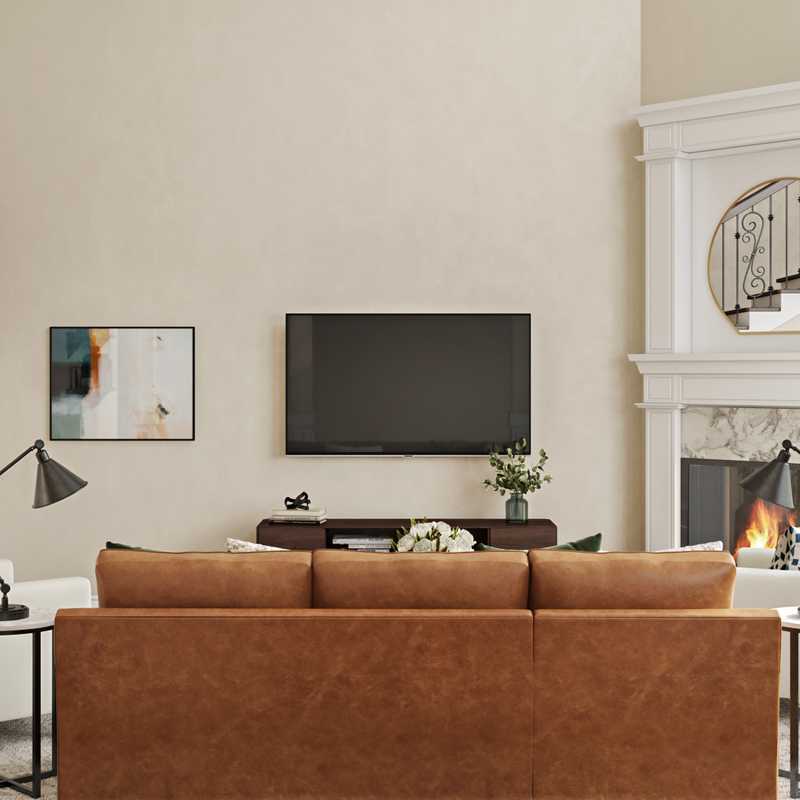 Industrial, Midcentury Modern Living Room Design by Havenly Interior Designer Caitlin