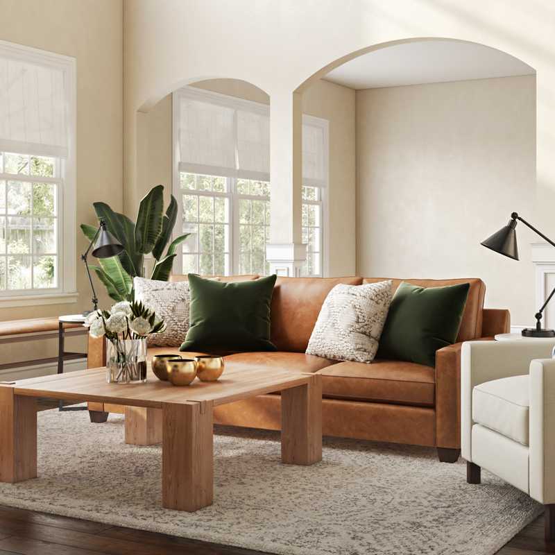 Industrial, Midcentury Modern Living Room Design by Havenly Interior Designer Caitlin