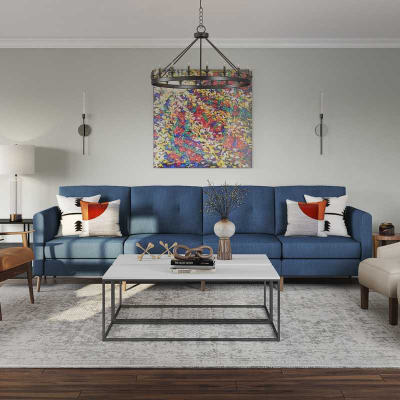 Modern, Industrial Living Room Design by Havenly Interior Designer Camila