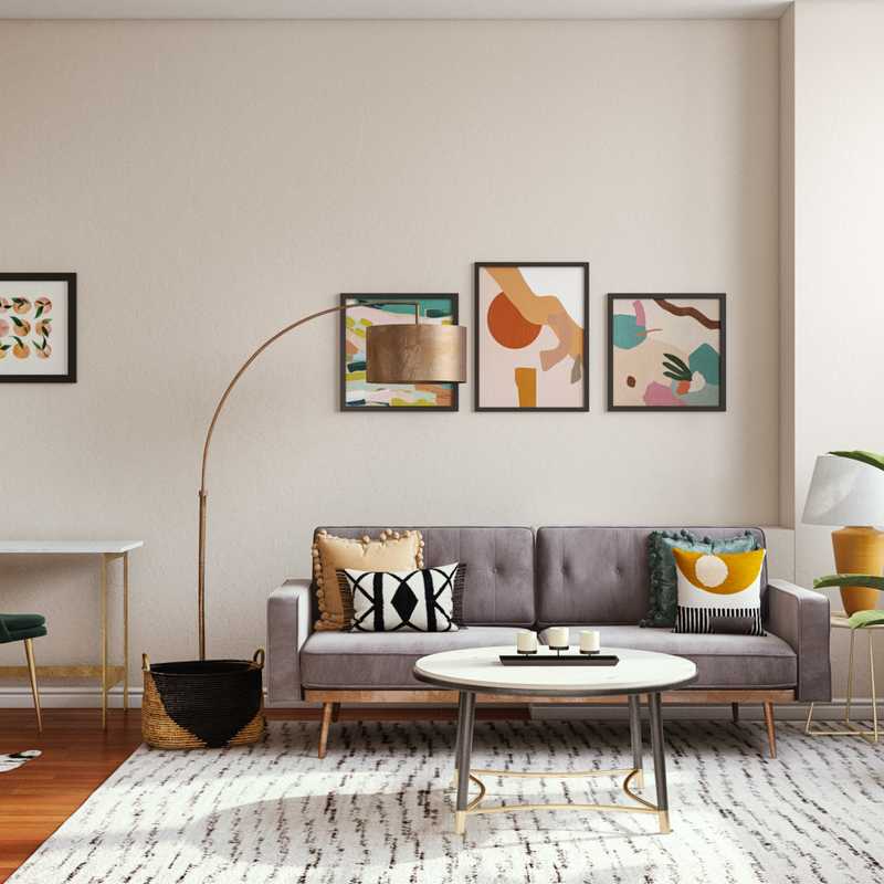 Eclectic, Midcentury Modern Living Room Design by Havenly Interior Designer Julia