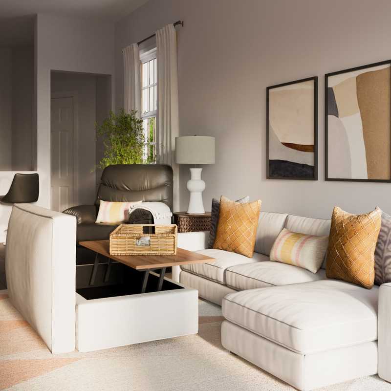 Contemporary, Modern, Coastal Living Room Design by Havenly Interior Designer Julia