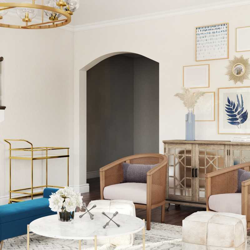 Glam, Transitional Living Room Design by Havenly Interior Designer Jennifer