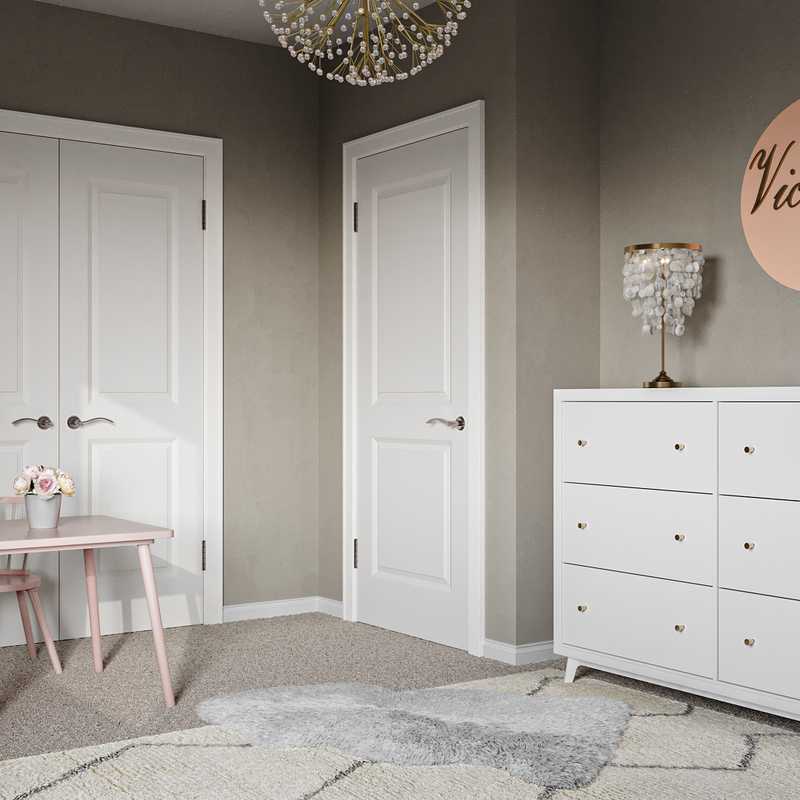 Modern, Glam, Traditional, Preppy Bedroom Design by Havenly Interior Designer Elle