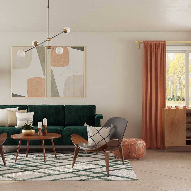 Modern, Midcentury Modern Living Room Design by Havenly Interior Designer Francisco