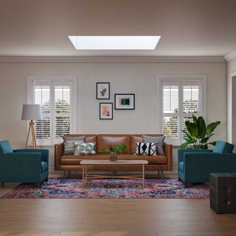 Modern, Eclectic, Bohemian, Midcentury Modern Living Room Design by Havenly Interior Designer Jessica