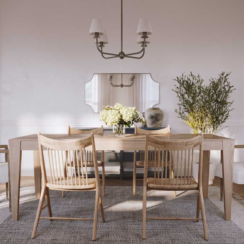 Coastal, Farmhouse Dining Room Design by Havenly Interior Designer Sarah