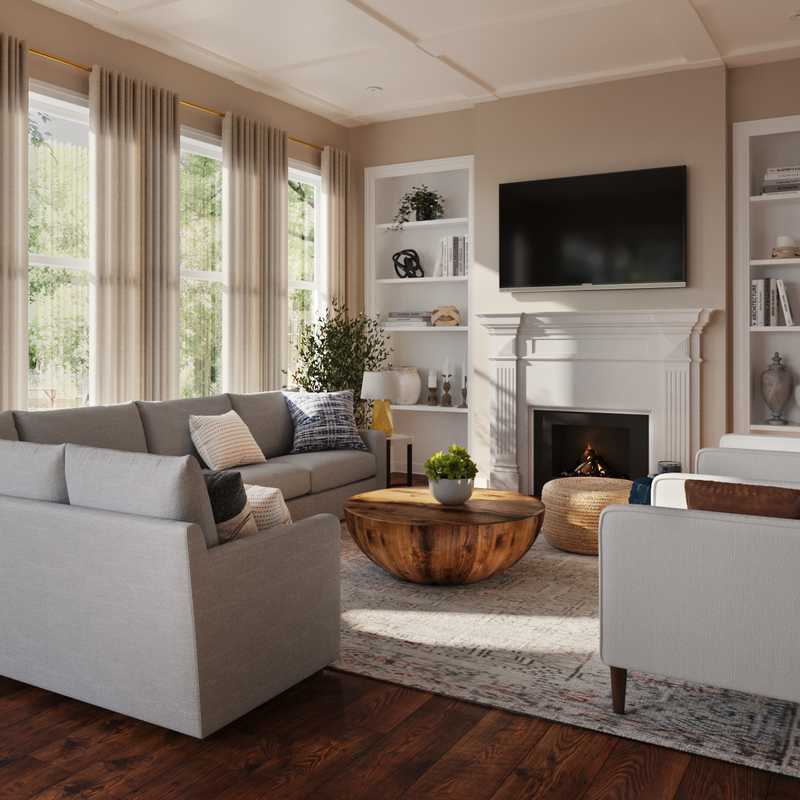 Traditional, Farmhouse, Rustic Living Room Design by Havenly Interior Designer Amanda