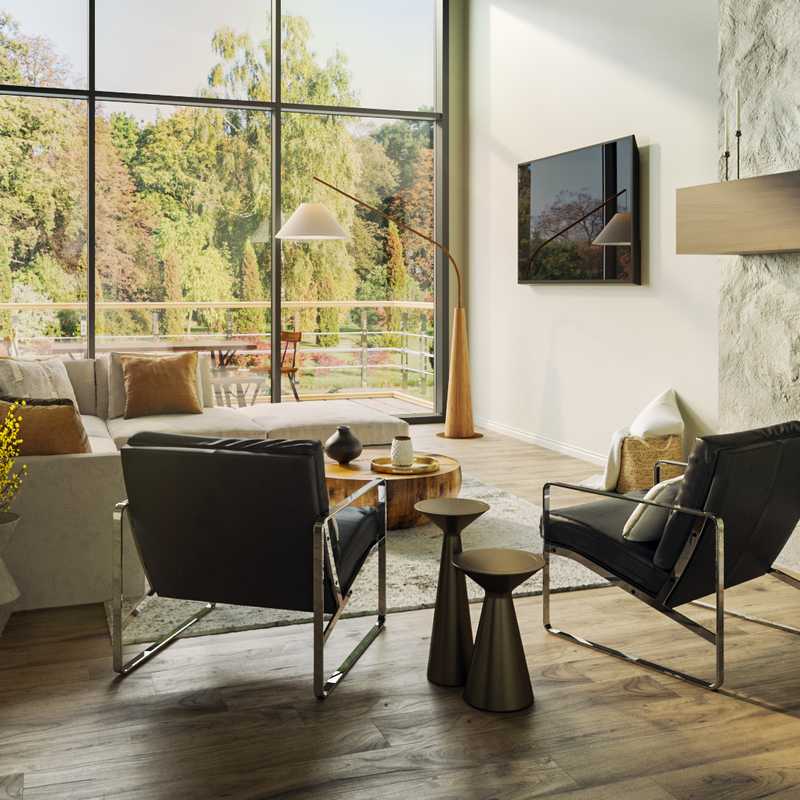 Modern, Rustic Living Room Design by Havenly Interior Designer Marlene