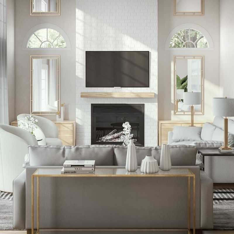 Contemporary, Glam Living Room Design by Havenly Interior Designer Denise