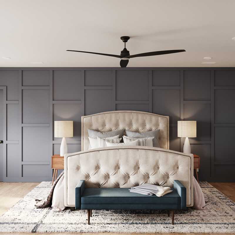 Midcentury Modern, Scandinavian Bedroom Design by Havenly Interior Designer Mariela