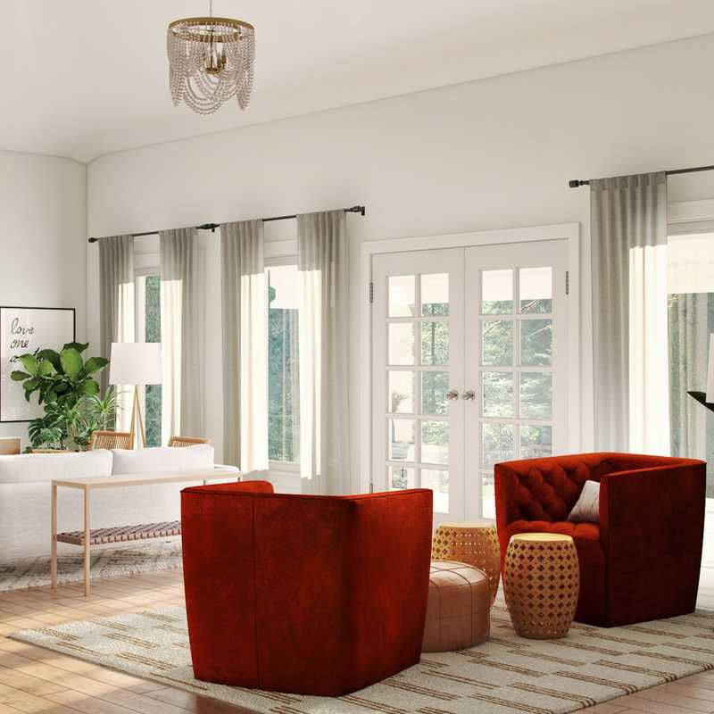 Eclectic, Bohemian, Midcentury Modern Living Room Design by Havenly Interior Designer Natalie