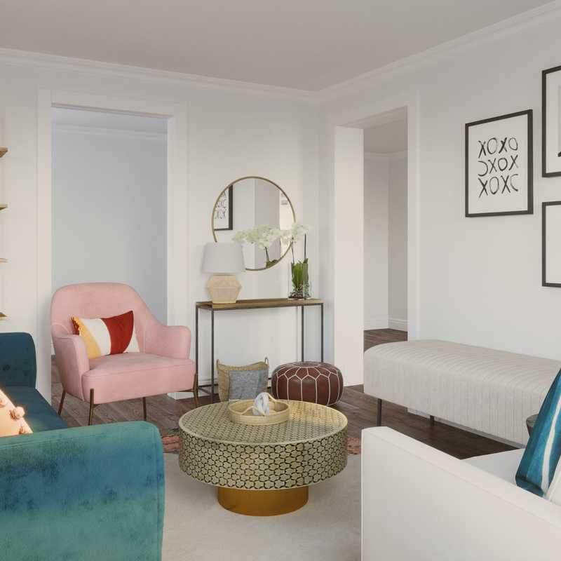 Modern, Bohemian, Midcentury Modern, Preppy Living Room Design by Havenly Interior Designer Gabrielle