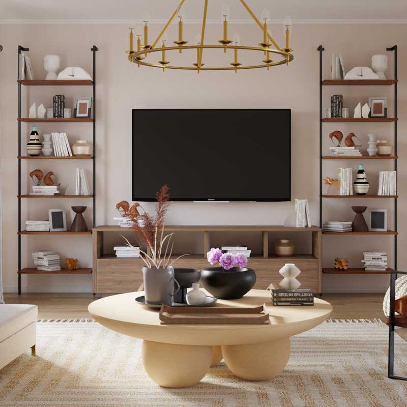 Contemporary, Eclectic, Bohemian, Transitional Living Room Design by Havenly Interior Designer Ghianella
