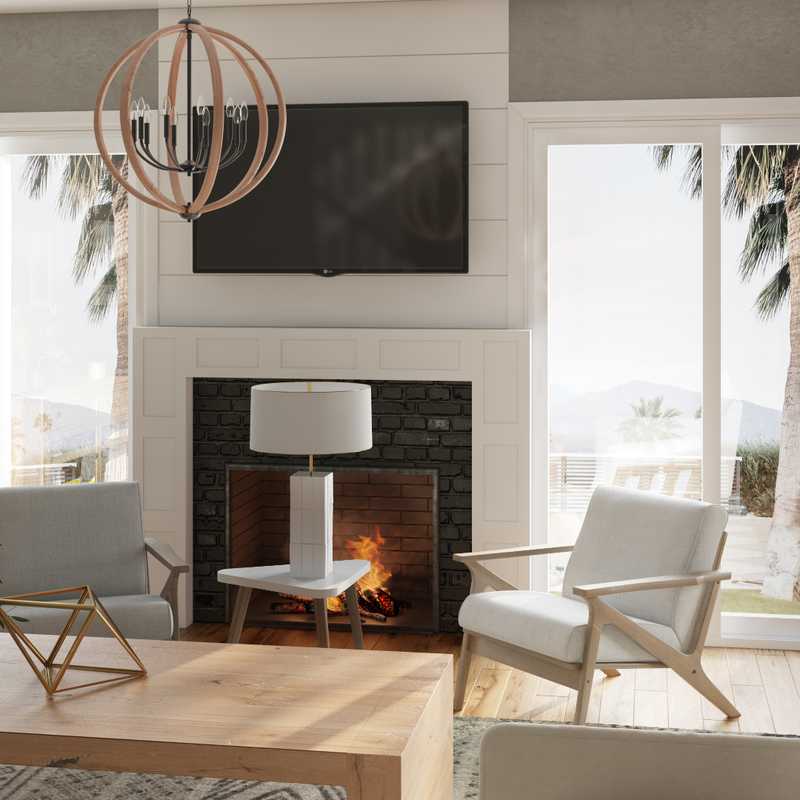 Coastal, Rustic Living Room Design by Havenly Interior Designer Alison