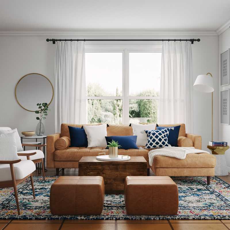 Modern, Bohemian, Farmhouse, Preppy Living Room Design by Havenly Interior Designer Amanda