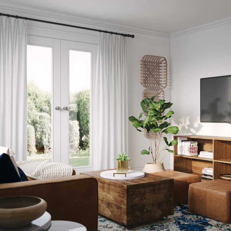 Modern, Bohemian, Farmhouse, Preppy Living Room Design by Havenly Interior Designer Amanda