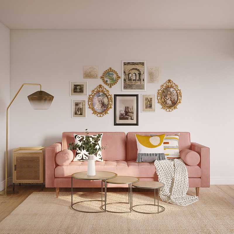 Modern, Bohemian, Midcentury Modern, Preppy Living Room Design by Havenly Interior Designer Catalina