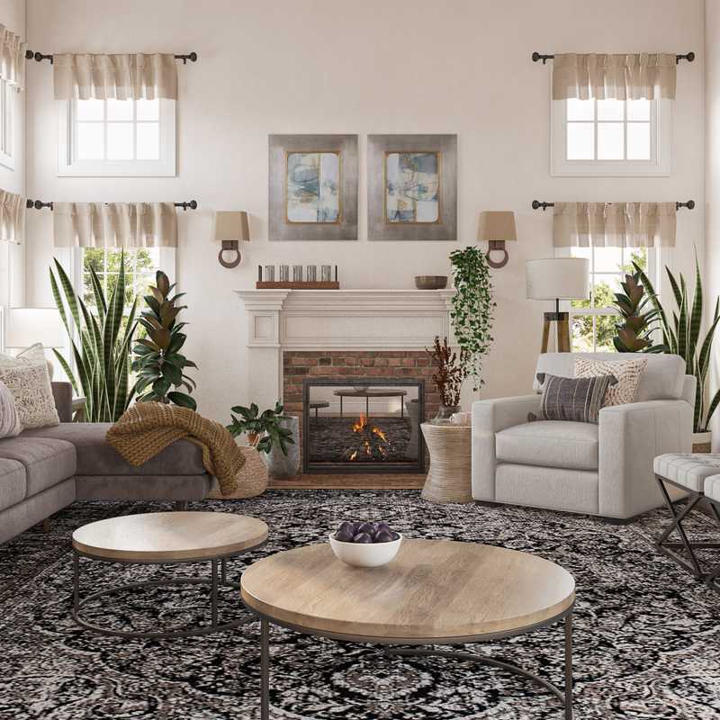 Classic, Farmhouse Living Room Design by Havenly Interior Designer Patrice