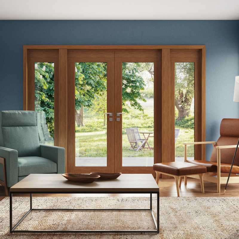 Rustic, Midcentury Modern Living Room Design by Havenly Interior Designer Priscila