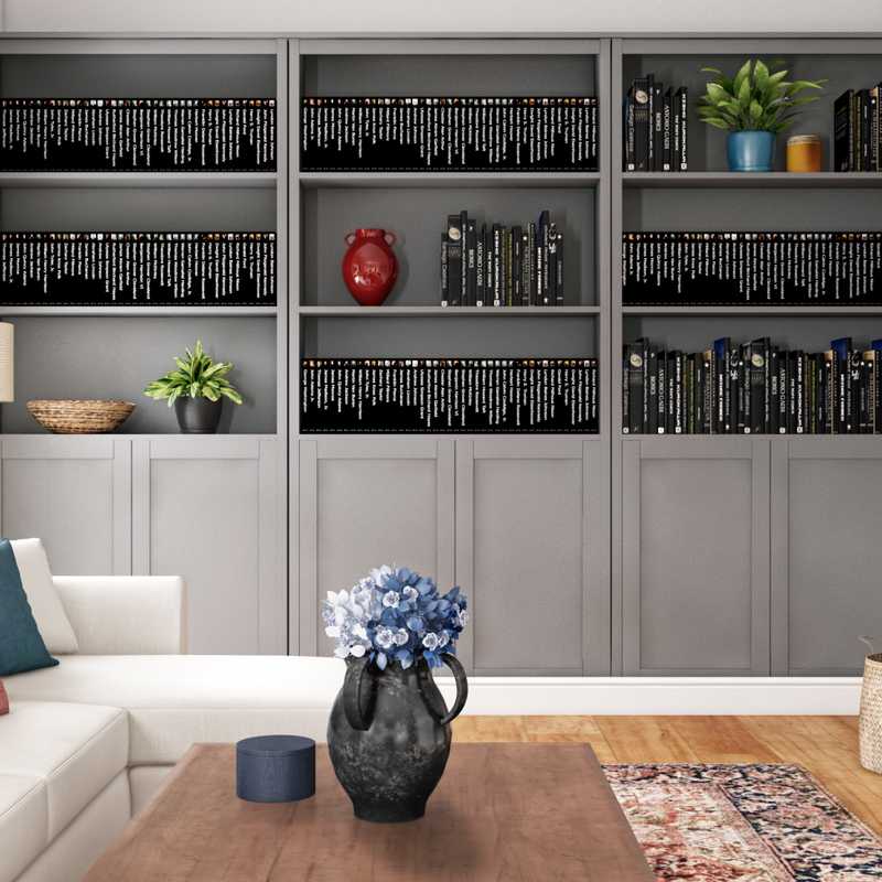 Global, Midcentury Modern Living Room Design by Havenly Interior Designer Priscila