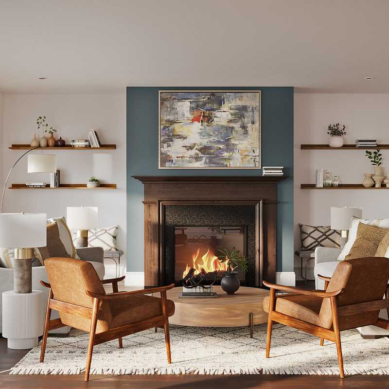 Contemporary, Farmhouse Living Room Design by Havenly Interior Designer Ingrid