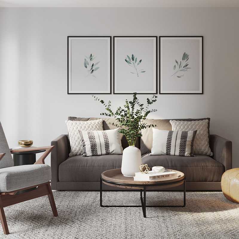 Modern, Industrial, Farmhouse, Midcentury Modern, Classic Contemporary Living Room Design by Havenly Interior Designer Laura