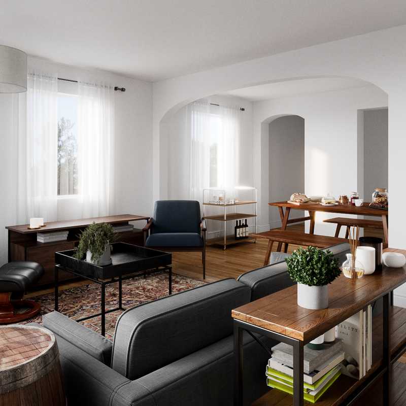 Industrial, Midcentury Modern, Scandinavian Living Room Design by Havenly Interior Designer Carla