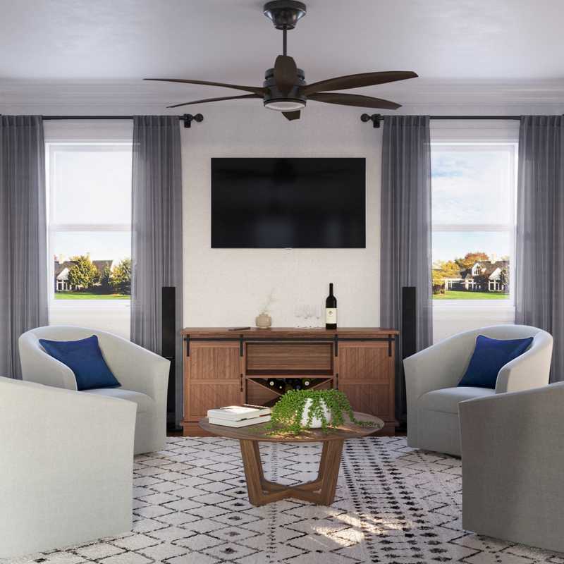 Contemporary, Farmhouse Living Room Design by Havenly Interior Designer Jacqueline