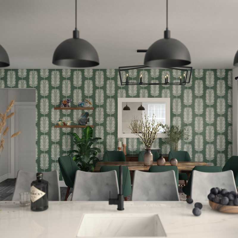 Contemporary, Bohemian, Midcentury Modern Dining Room Design by Havenly Interior Designer Caitlin