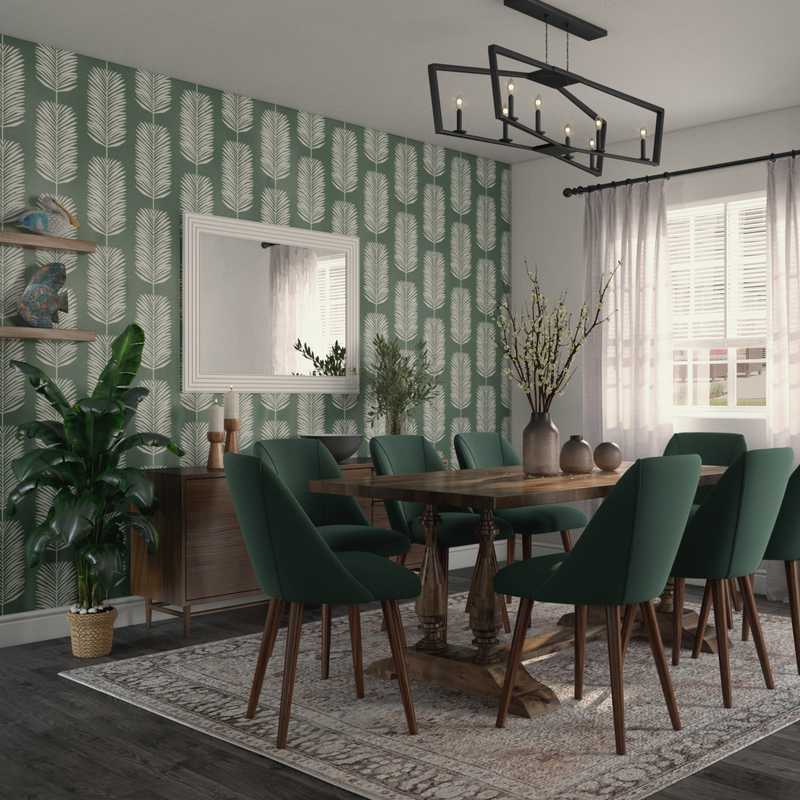 Contemporary, Bohemian, Midcentury Modern Dining Room Design by Havenly Interior Designer Caitlin