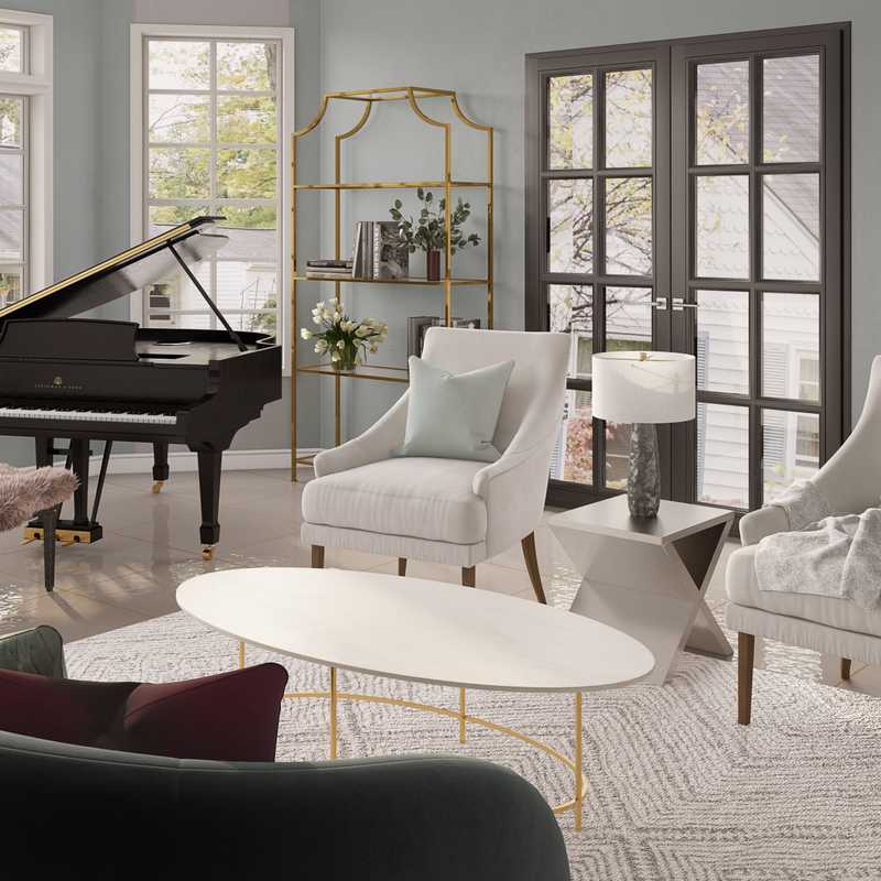 Modern, Glam Living Room Design by Havenly Interior Designer Taylor