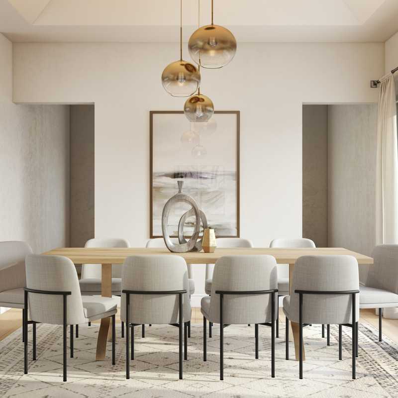Modern, Glam, Minimal, Scandinavian Dining Room Design by Havenly Interior Designer Madison