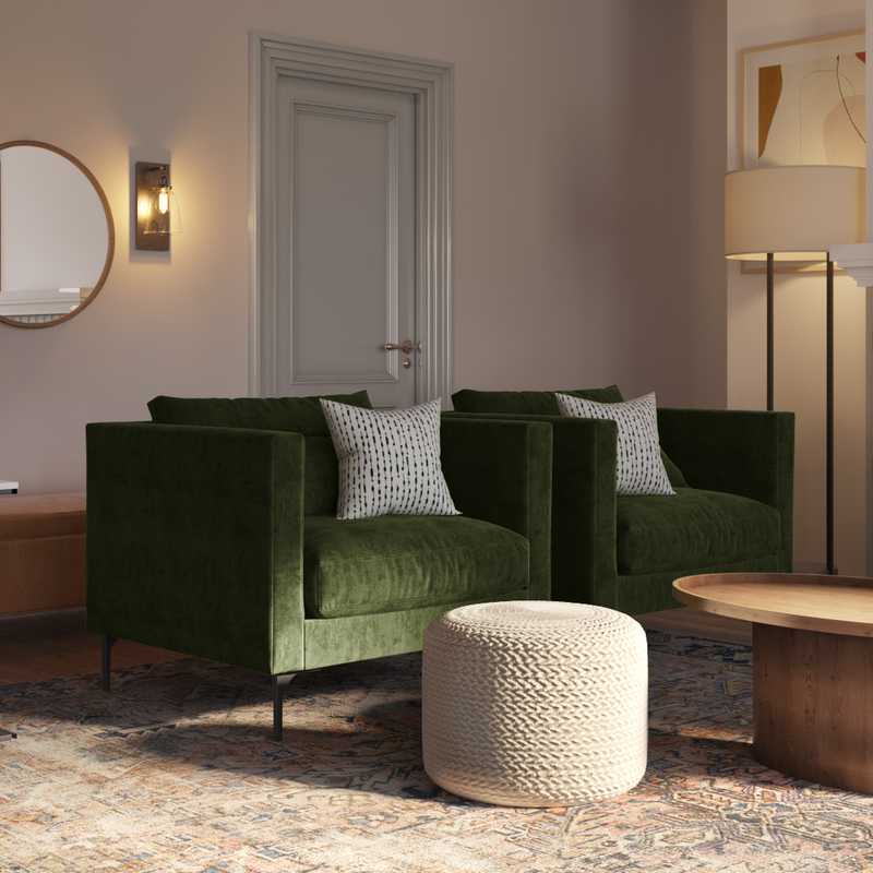 Modern, Bohemian, Midcentury Modern, Minimal Living Room Design by Havenly Interior Designer Hayley