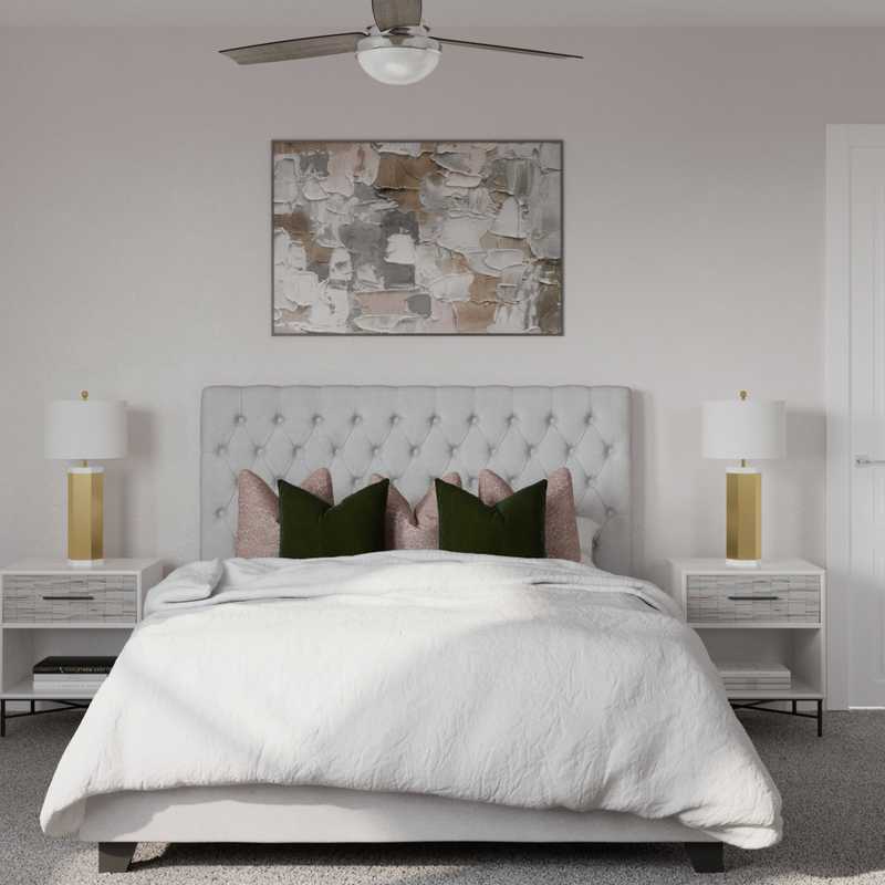 Glam, Farmhouse, Rustic Bedroom Design by Havenly Interior Designer Taylor