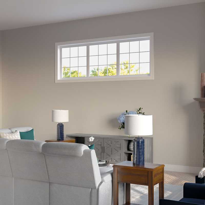 Farmhouse, Rustic, Transitional Living Room Design by Havenly Interior Designer Rebecca