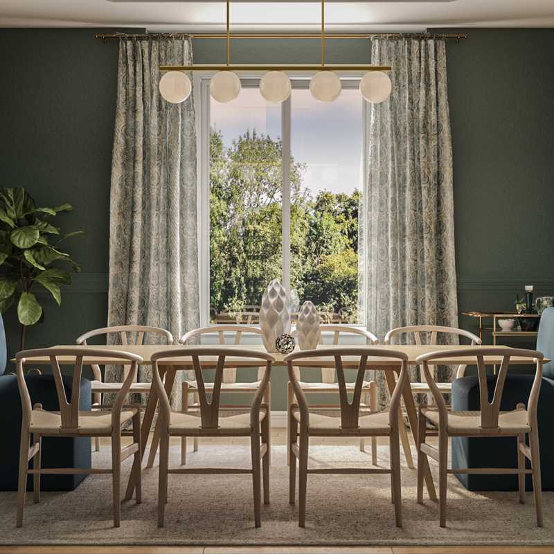Contemporary, Modern, Eclectic, Coastal, Glam, Midcentury Modern, Scandinavian Dining Room Design by Havenly Interior Designer Kylie