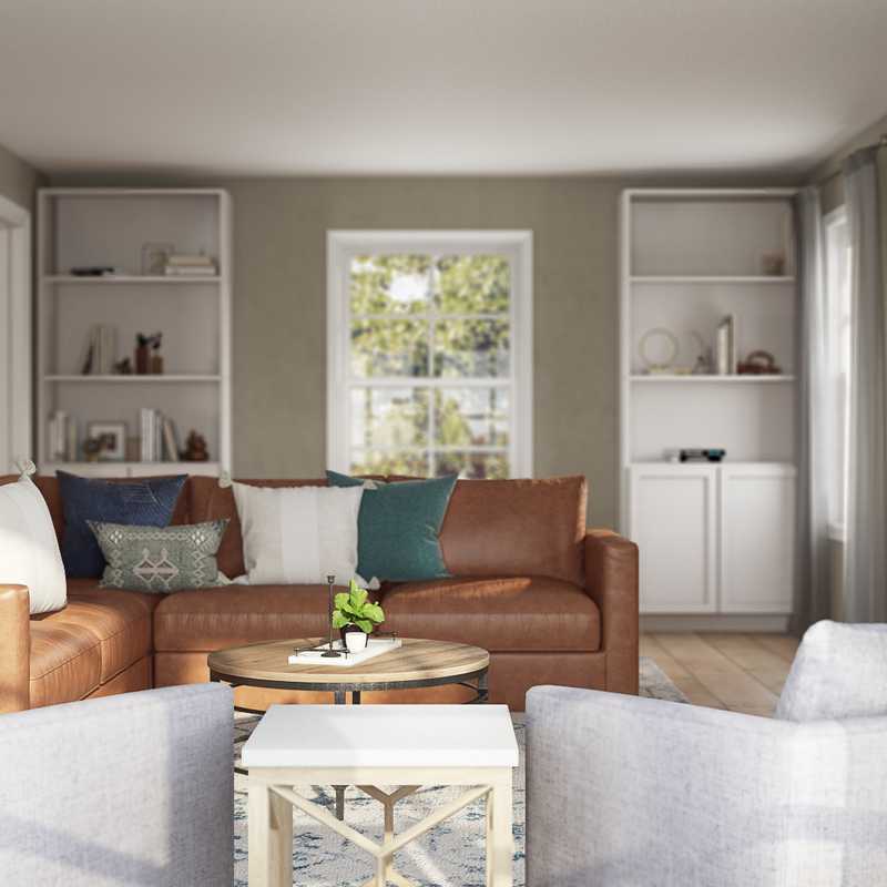 Bohemian, Coastal Living Room Design by Havenly Interior Designer Kate