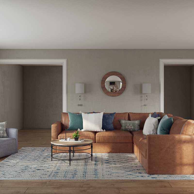 Bohemian, Coastal Living Room Design by Havenly Interior Designer Kate