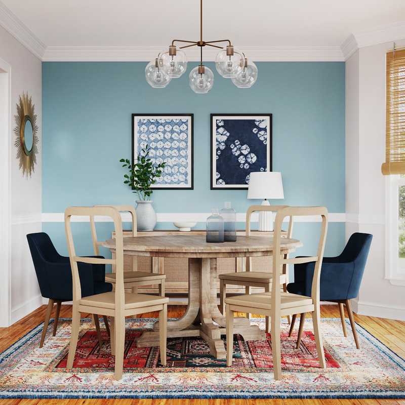 Eclectic, Coastal, Transitional, Classic Contemporary Dining Room Design by Havenly Interior Designer Hayley