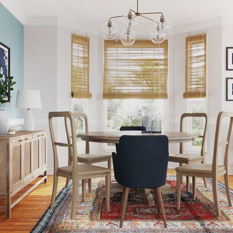 Eclectic, Coastal, Transitional, Classic Contemporary Dining Room Design by Havenly Interior Designer Hayley