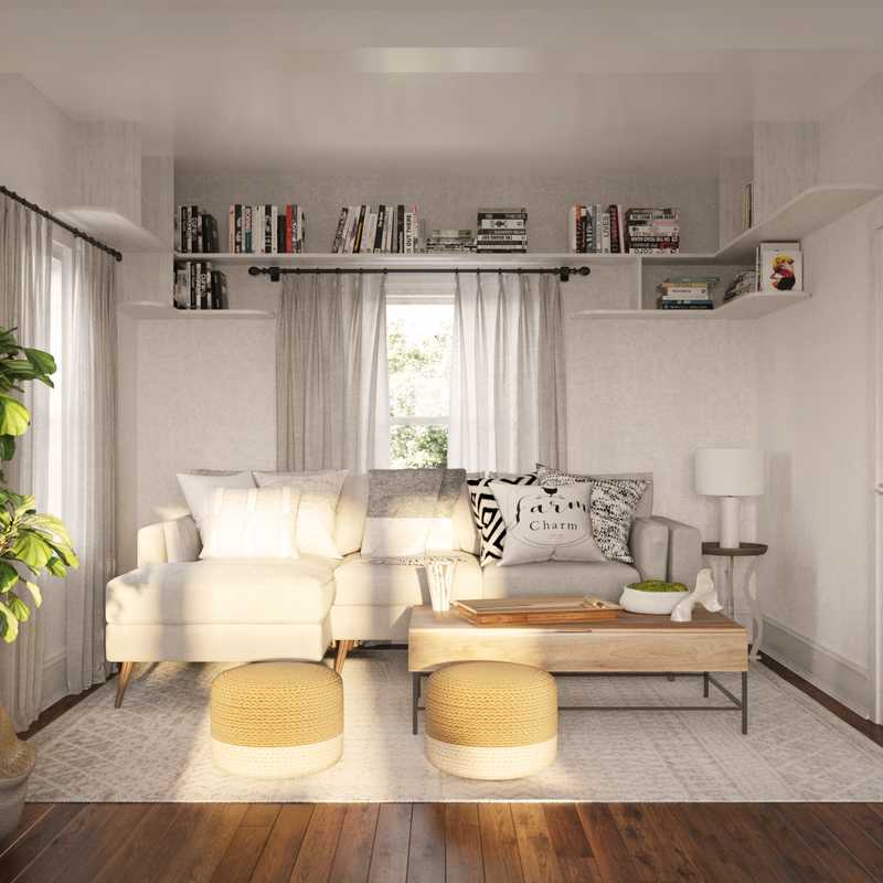 Contemporary, Farmhouse Living Room Design by Havenly Interior Designer Scott