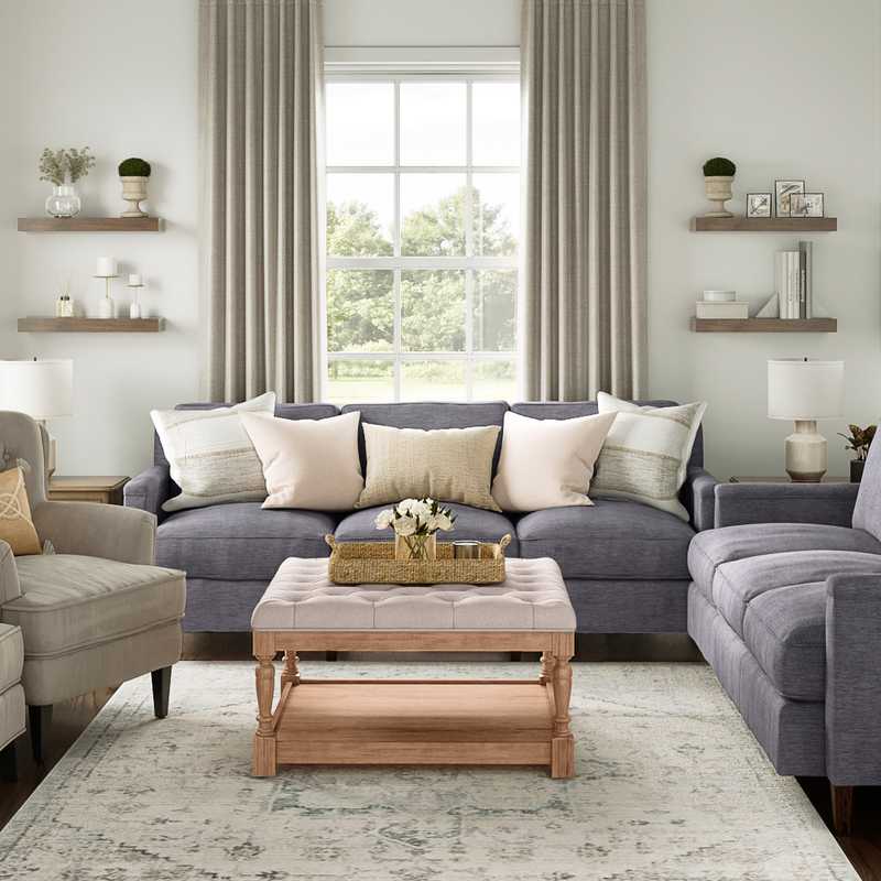 Farmhouse, Rustic Living Room Design by Havenly Interior Designer Kate