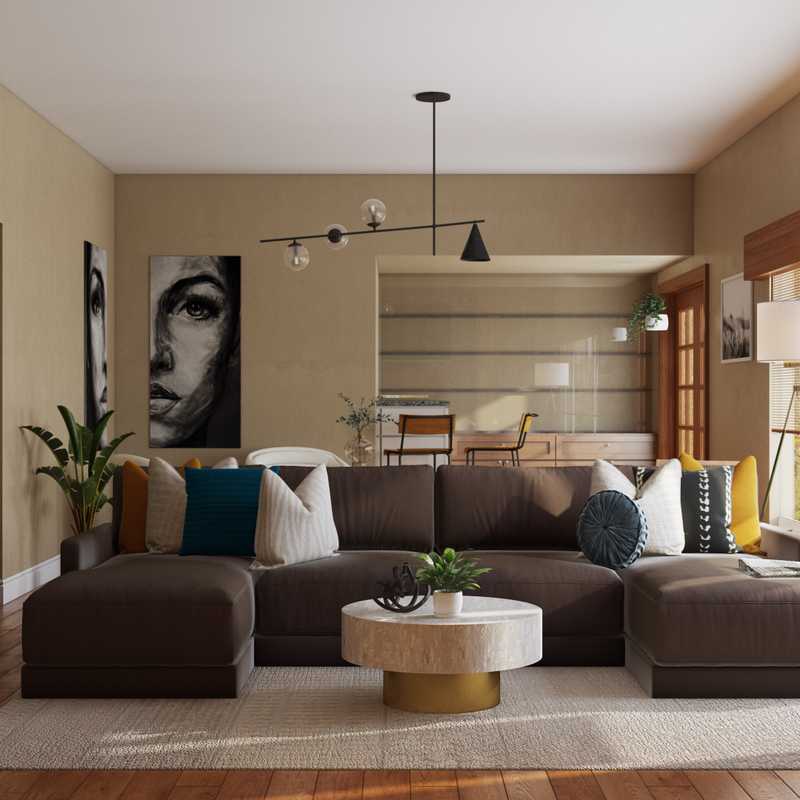 Eclectic, Bohemian, Global, Midcentury Modern Living Room Design by Havenly Interior Designer Catrina