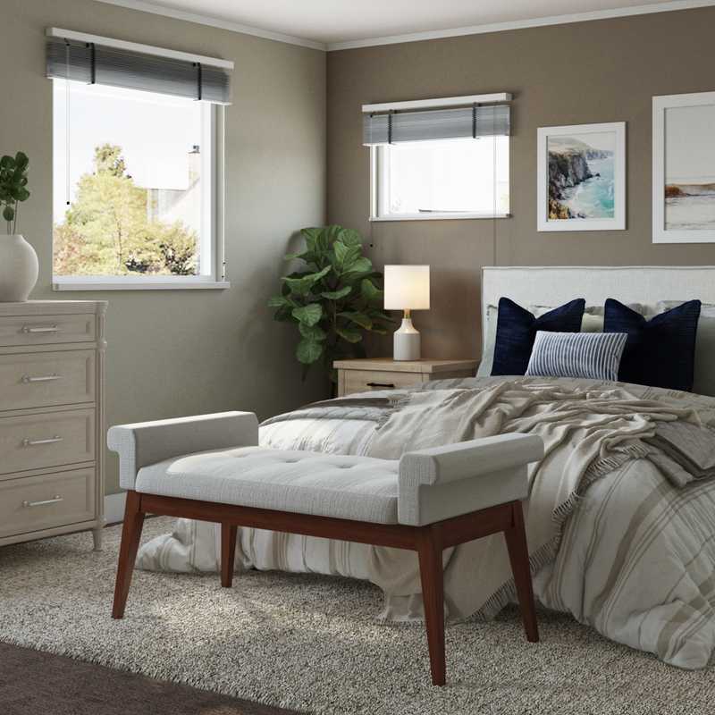 Coastal, Farmhouse Bedroom Design by Havenly Interior Designer Caitlin