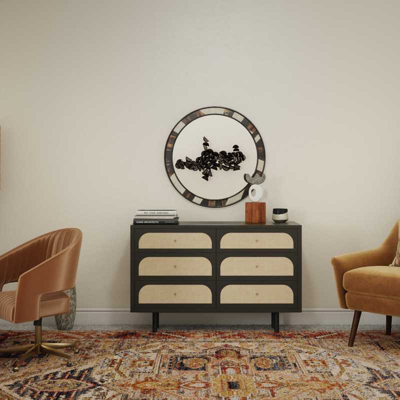 Bohemian, Global, Midcentury Modern Bedroom Design by Havenly Interior Designer Freddi