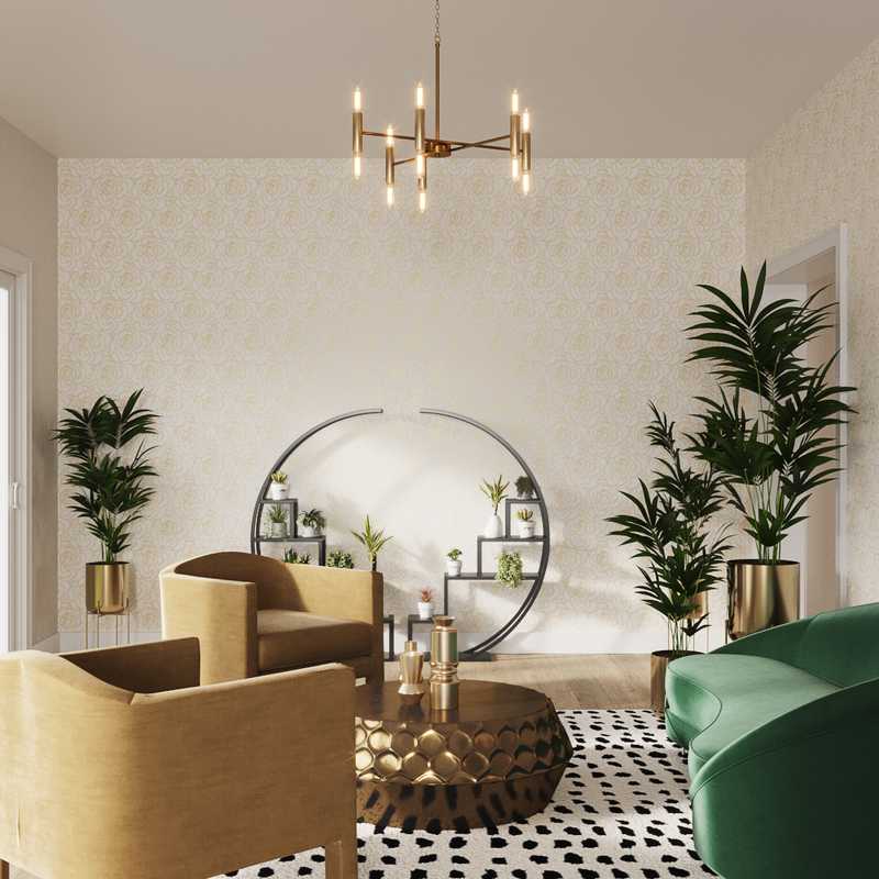 Contemporary, Glam, Preppy Living Room Design by Havenly Interior Designer Namita