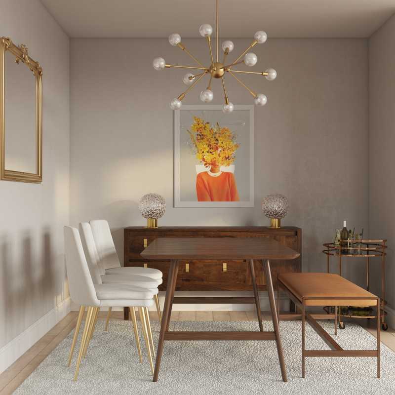 Contemporary, Eclectic, Bohemian, Midcentury Modern Dining Room Design by Havenly Interior Designer Mariela