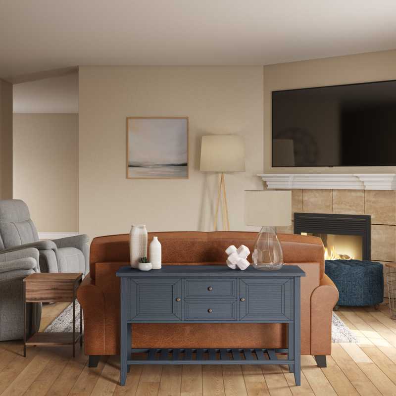 Coastal, Farmhouse, Transitional Living Room Design by Havenly Interior Designer Ashley
